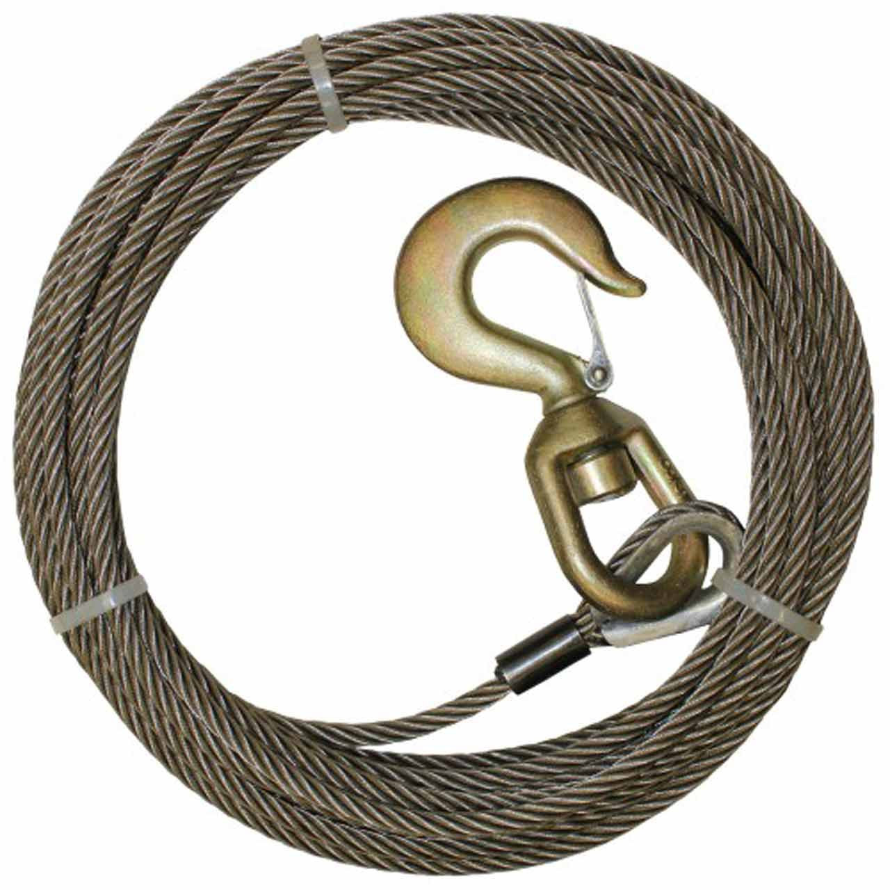 7/16" Fiber Wire Rope Assembly w/Alloy Swivel Hook