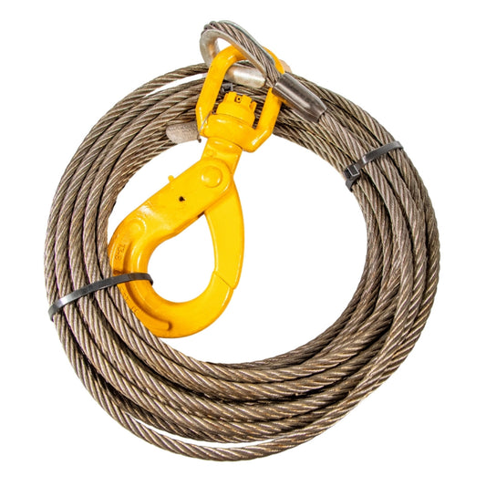 7/16" Fiber Core Winch Cable with Self Locking Hook