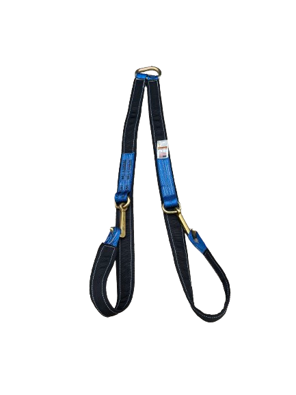 57" Tow V Strap Bridle with Sewn Loop Ends and Forged Mini J Hooks