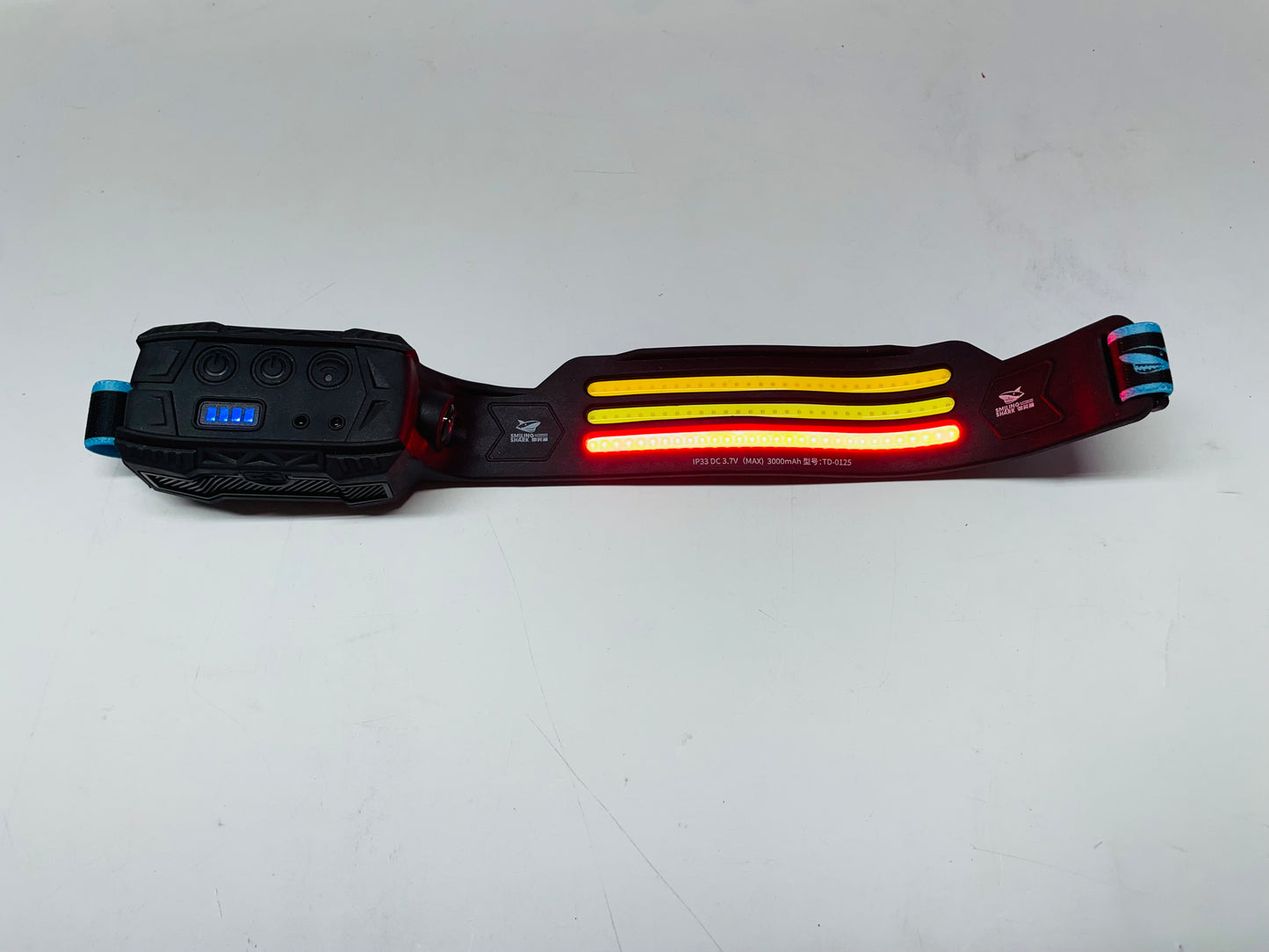 Adjustable 3 LED Headlamp with Safety Red Flashing Light