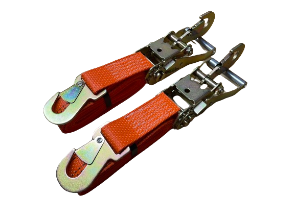 2 Pack of 2" X 10' Premium Webbing Snap Hook Straps with Snap Hook Ratchet Handles