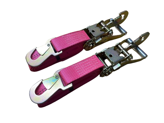 2 Pack of 2" X 10' Premium Webbing Snap Hook Straps with Snap Hook Ratchet Handles