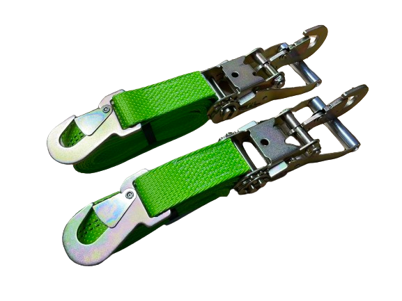 2 Pack of 2" X 10' Premium Webbing Snap Hook Straps with Snap Hook Ratchet Handles