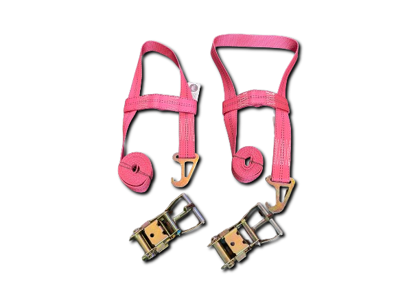 2 Pack of Premium Webbing Wheel Lift JerrDan Ratchet Strap Tie Downs