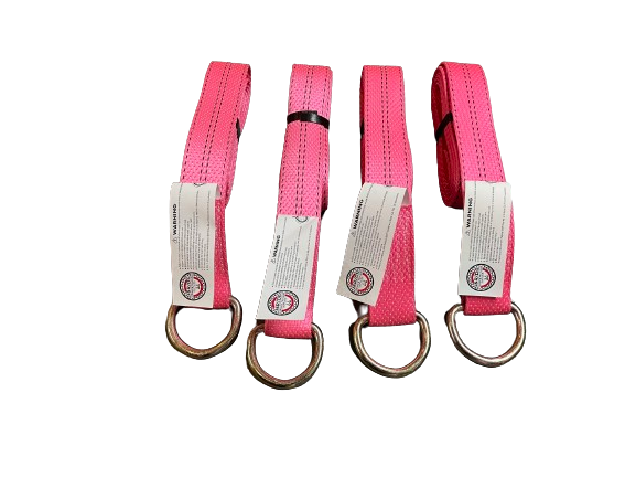 4 Pack Premium Webbing D Ring Lasso Straps