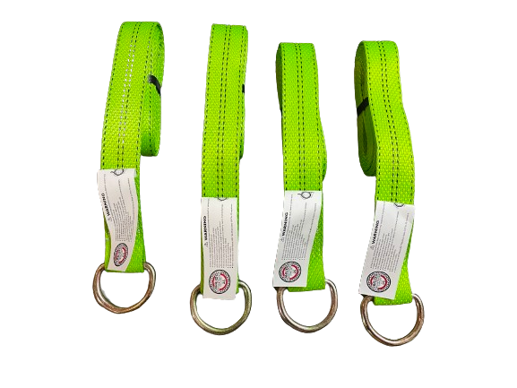 4 Pack Premium Webbing D Ring Lasso Straps