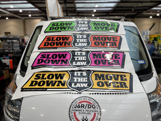 50" X 15" Slow Down Move Over It's The Law Vinyl - GREEN