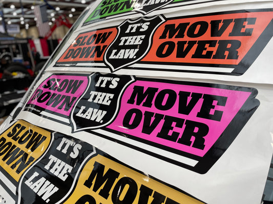 50" X 15" Slow Down Move Over It's The Law Vinyl - PINK