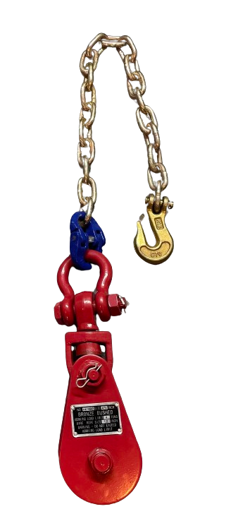 4 Ton Snatch Block with 3’ Chain and Grab hook