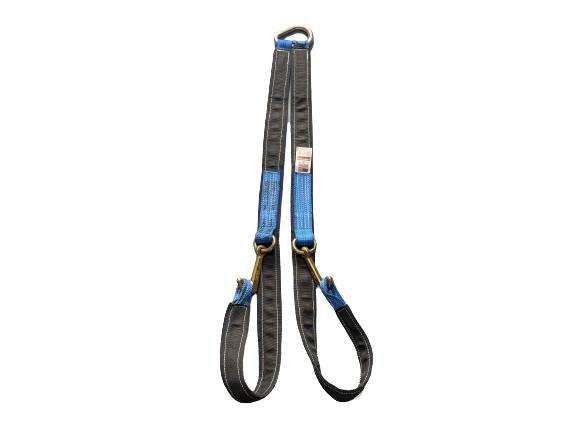 57" Tow V Strap Bridle with Sewn Loop Ends and Forged Mini J Hooks