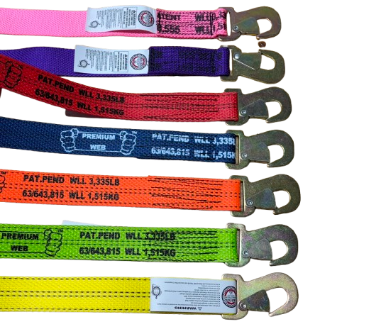 2" X 10' PREMIUM WEB Snap Hook Wheel Lift Strap