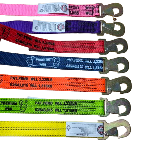 2" X 10' PREMIUM WEB Snap Hook Wheel Lift Strap