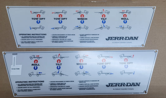 Decal Control Panel 5 | Jerr-Dan PN 7330000648