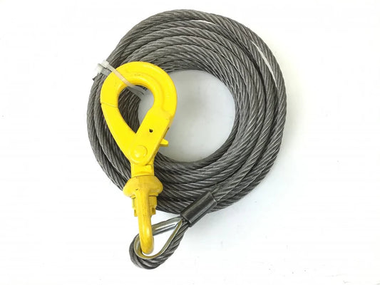 3/8 x 55' Winch Cable with Self Locking Swivel Hook