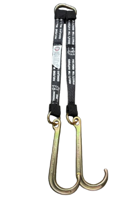 24" Premium Web Towing V-Bridle Strap with Big 15" Forged J-Hooks