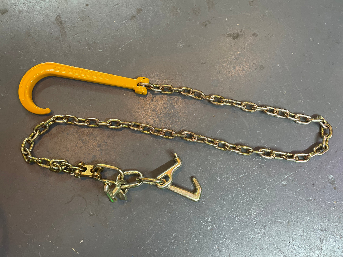 8' Safety Chain with G80 15" J Hook with RTJ Hooks