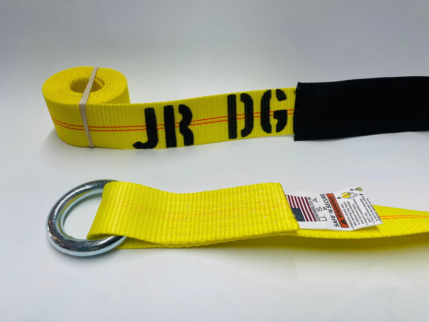 JR DG Yellow D Ring straps 2" X 8' 3,333lbs WLL