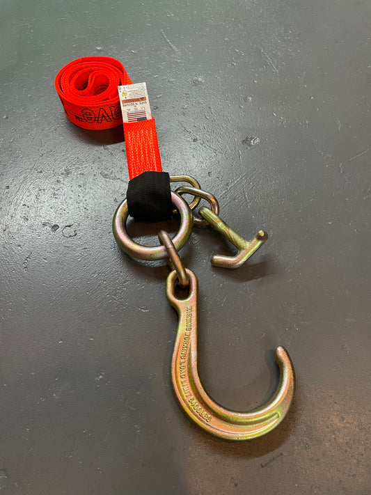 2" X 6' Strap with 8" Forged J hook and Mini TJ hook