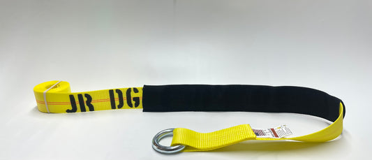 JR DG Yellow D Ring straps 2" X 8' 3,333lbs WLL