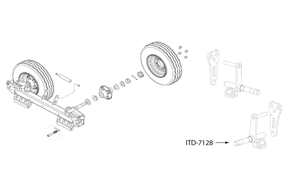 In The Ditch Replacement Dolly Spindle Right and Left Hand SLS