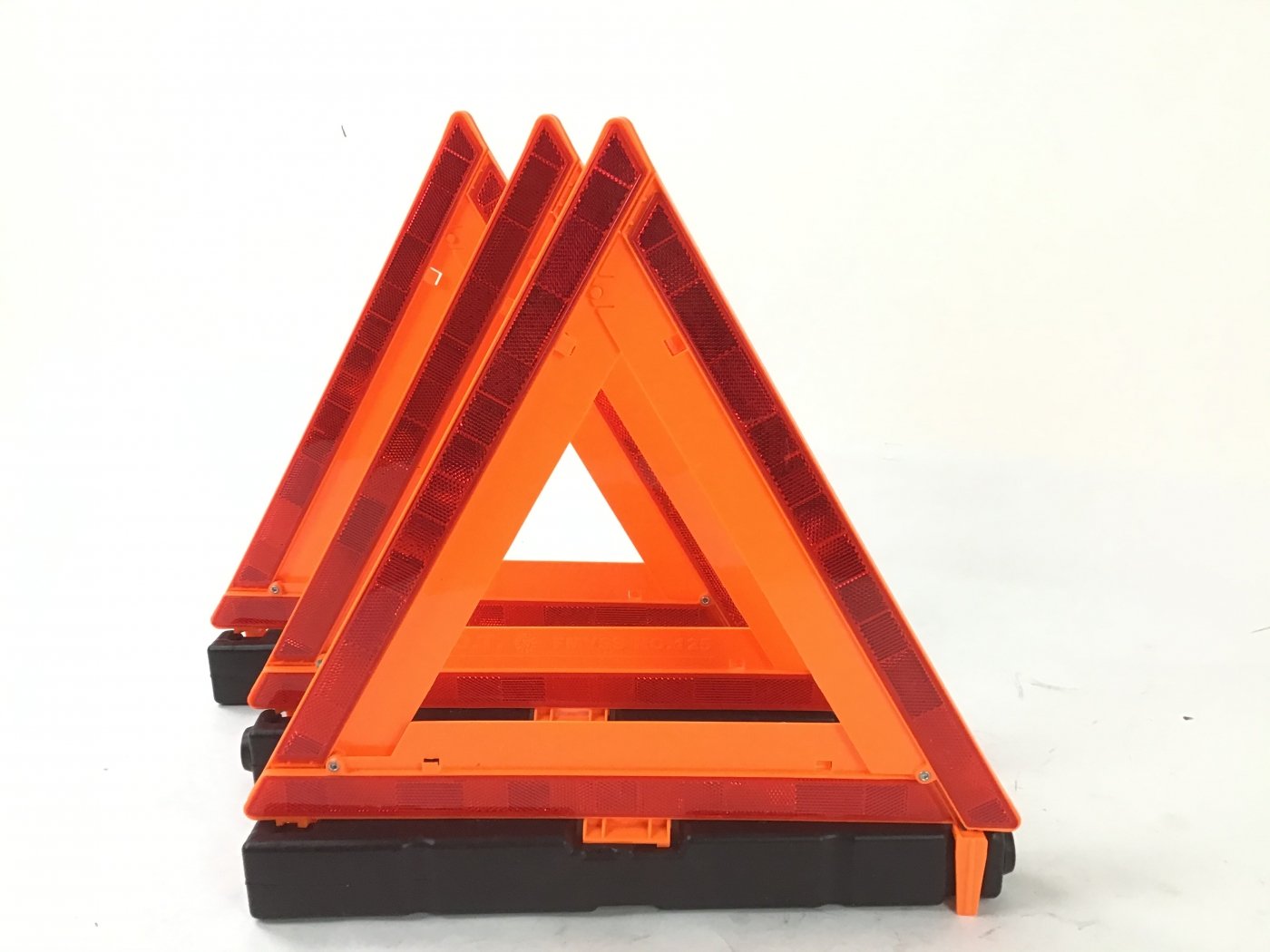 17.5 inch Warning Triangles (reflective)- 3 pack with storage box