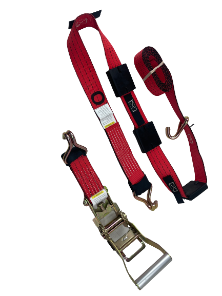 Red TECNIC PRO Ratchet Wheel Strap with Wire hooks