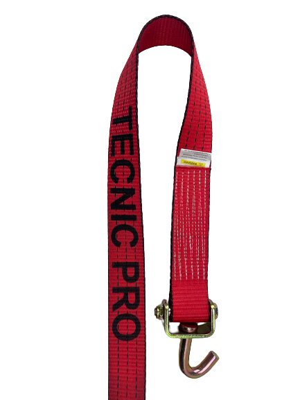 Low Profile 14 ft Red TECNIC Swivel J Hook Wheel Strap