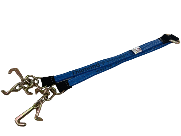 36" DIAMOND WEAVE Towing V-Bridle Strap with RTJ Cluster Hooks