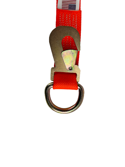 8' Diamond Weave Wheel Lift Strap w/ Flat Snap Hook, D-Ring & Cordura Sleeve