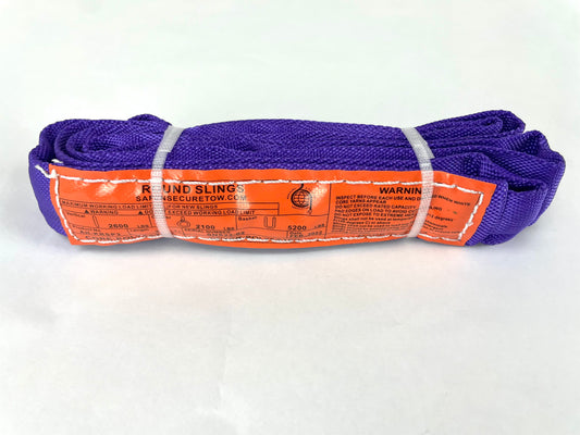 Round Sling Purple 3 ft 2600 lbs Vertical, 5200 lbs Basket WLL