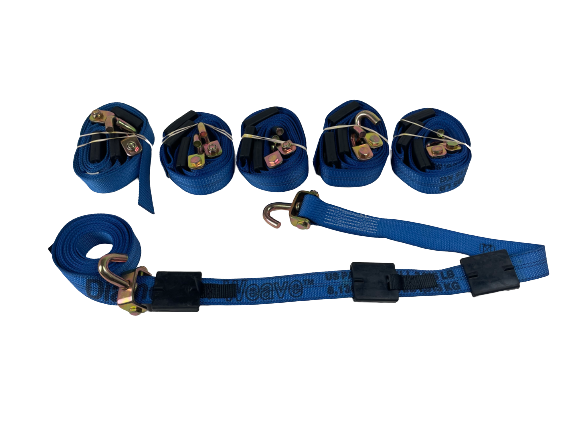 6PK of 12ft Swivel J wheel straps with Rubber Cleats