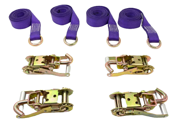 4PK Steel Ring Lasso straps with Swivel J Ratchets / Free Shipping!