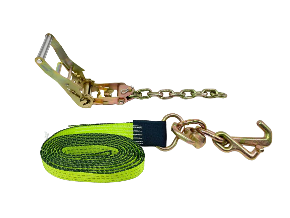 4PK 2" x 12' Strap with RTJ Cluster Hooks with Chain Tail Ratchets / Free Shipping!