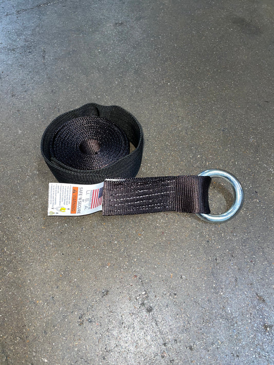 2” X 8’ O Ring Strap - Black HD Webbing