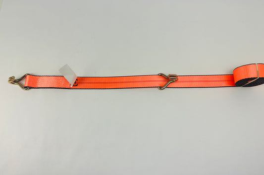 10ft, 12ft & 14ft Big Orange Car hauler replacement strap with wire hooks