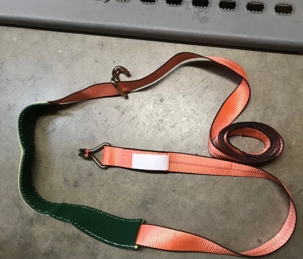 14FT Orange Wheel Strap with Low Pro Sleeve (Wire Hook)