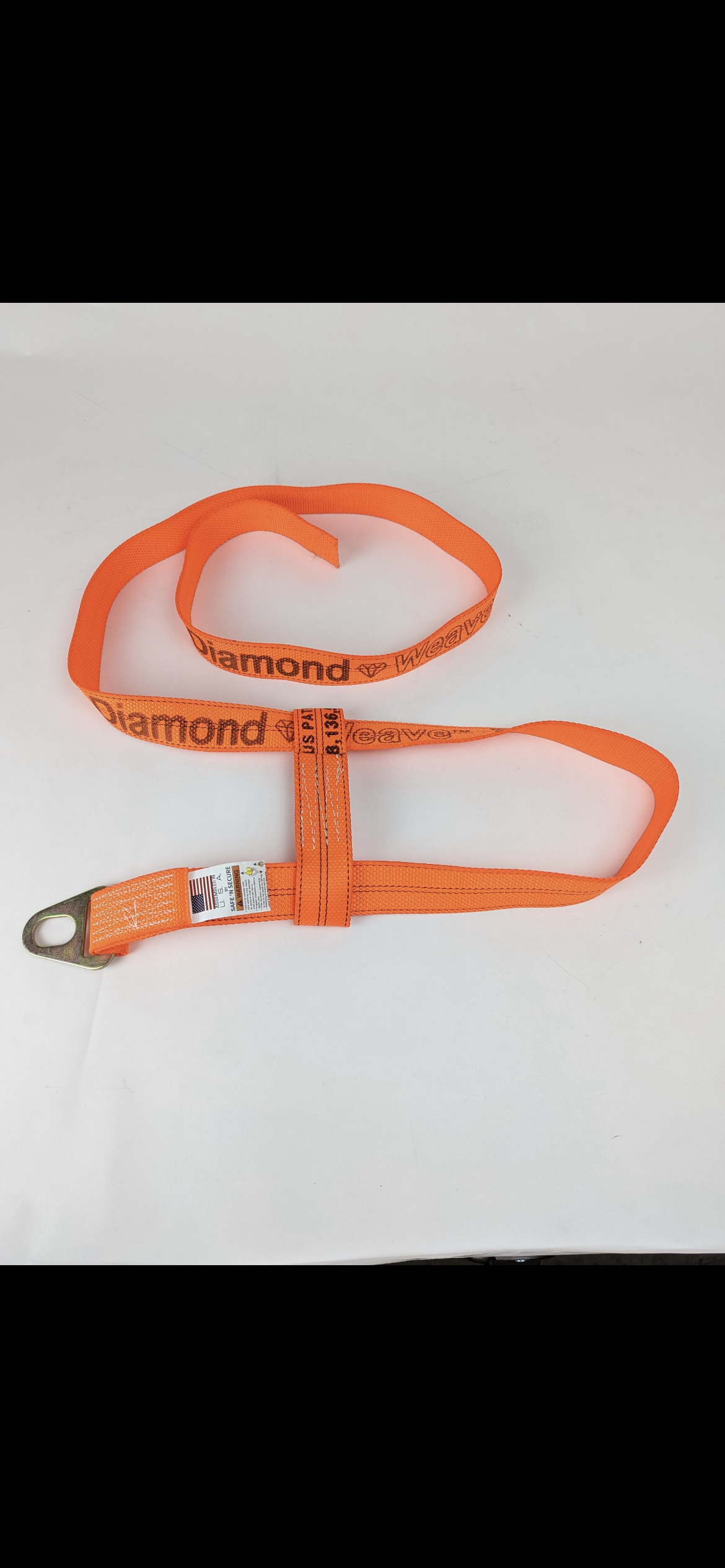 DIAMOND WEAVE Wheel Lift Basket Strap with Flat D-Ring for T hooks