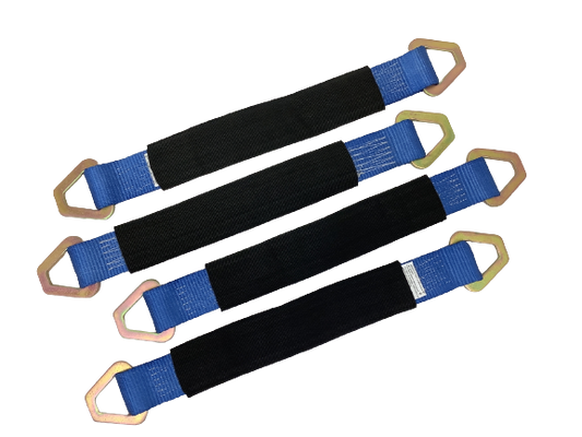 4 Pack of 2" x 24" Axle Straps with Protective Sleeves / Free Shipping