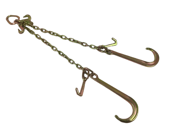 24" V-Bridle Chain with Big 15" J and Mini J Hooks