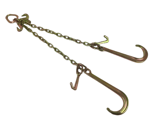 24" V-Bridle Chain with Big 15" J and Mini J Hooks