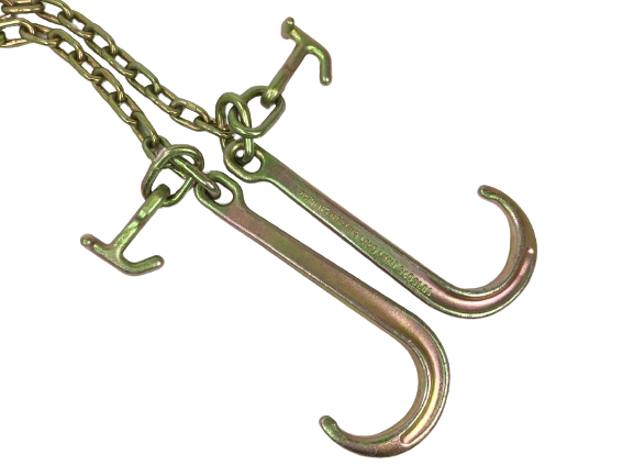24" V Chain with 15" J Hooks and T-J hooks