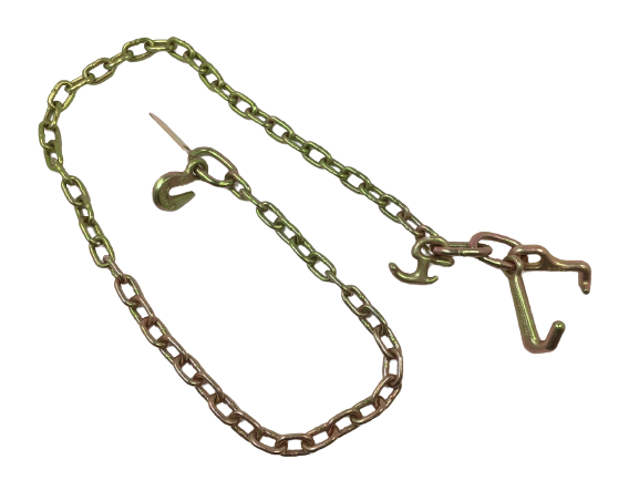 5/16" x 6' G70 Auto Transport FLATBED Chain with RTJ Cluster hooks and Grab hook