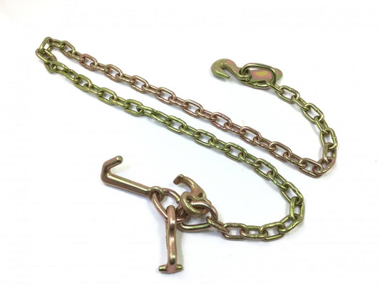5/16" x 10' G70 Auto Transport FLATBED Chain with RTJ Cluster Hooks+Grab