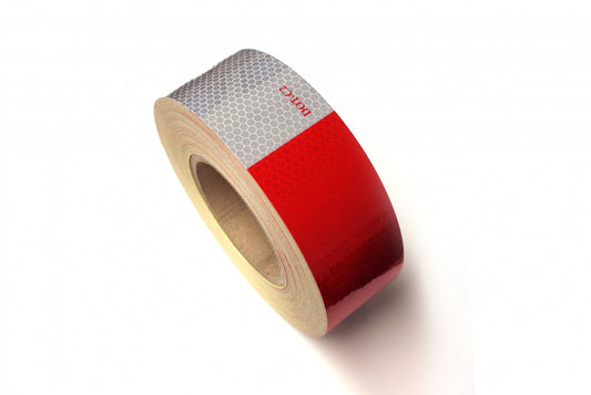 2" x 150' Conspicuity DOT Tape 6" Red / 6" White