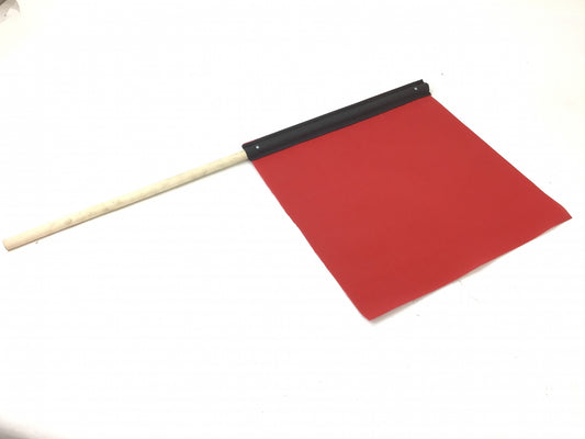 Warning Flag 18" x 18" with wood handle