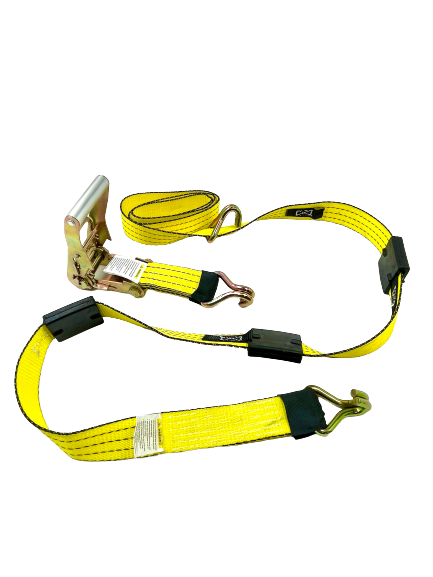 Yellow TECNIC 3-point Car hauler wire hook Ratchet wheel strap / SALES TRIP