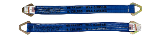 2PK 24" Three-ply Axle Strap in Diamond Weave for Car Hauler & Towing